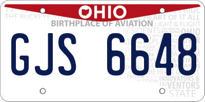 OH license plate GJS6648