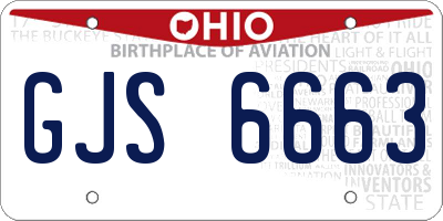 OH license plate GJS6663