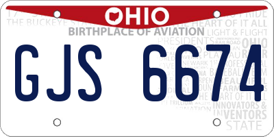 OH license plate GJS6674