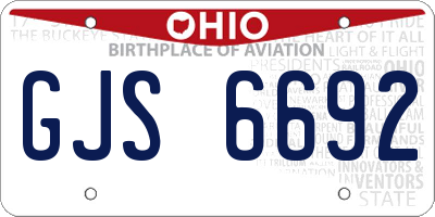 OH license plate GJS6692