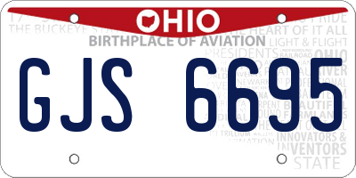 OH license plate GJS6695