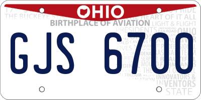 OH license plate GJS6700