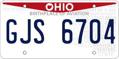 OH license plate GJS6704