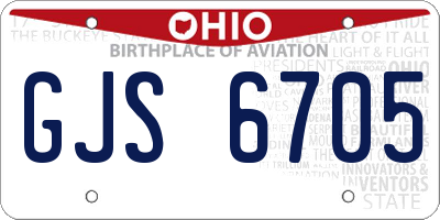 OH license plate GJS6705