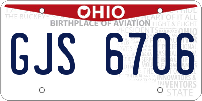 OH license plate GJS6706