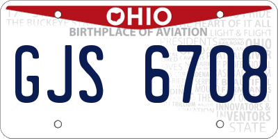 OH license plate GJS6708