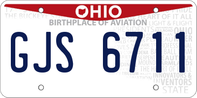 OH license plate GJS6711