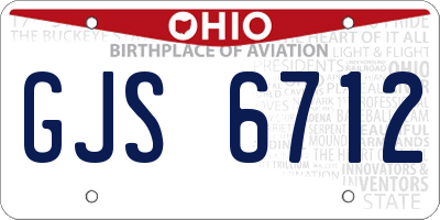 OH license plate GJS6712
