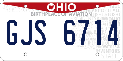 OH license plate GJS6714