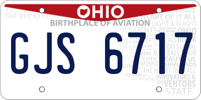 OH license plate GJS6717