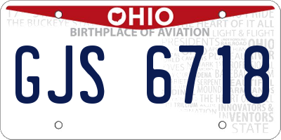 OH license plate GJS6718