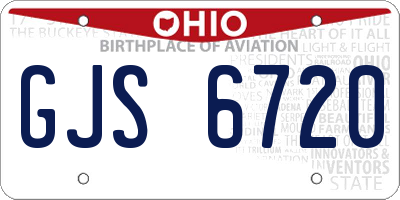 OH license plate GJS6720