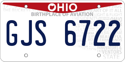 OH license plate GJS6722