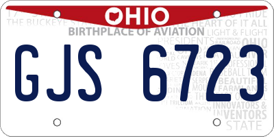 OH license plate GJS6723