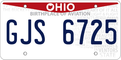 OH license plate GJS6725