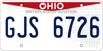 OH license plate GJS6726