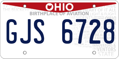 OH license plate GJS6728