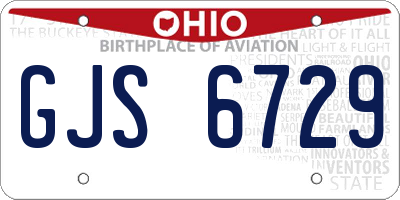OH license plate GJS6729
