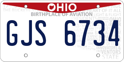 OH license plate GJS6734