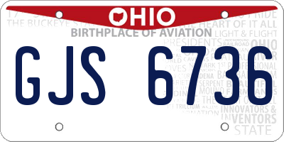 OH license plate GJS6736
