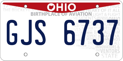 OH license plate GJS6737