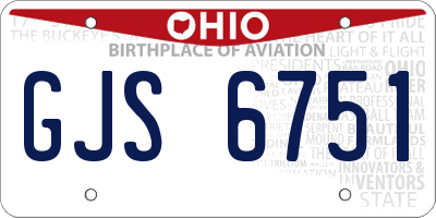 OH license plate GJS6751