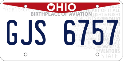 OH license plate GJS6757