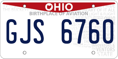 OH license plate GJS6760