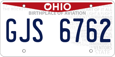 OH license plate GJS6762
