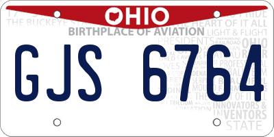 OH license plate GJS6764