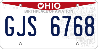 OH license plate GJS6768