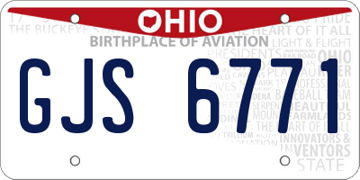 OH license plate GJS6771