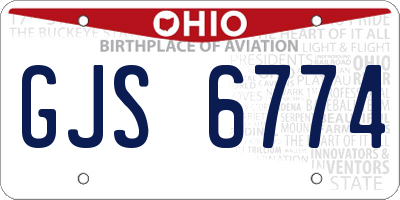 OH license plate GJS6774