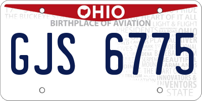 OH license plate GJS6775