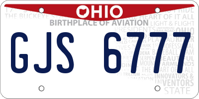 OH license plate GJS6777