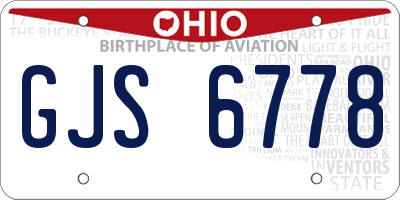OH license plate GJS6778