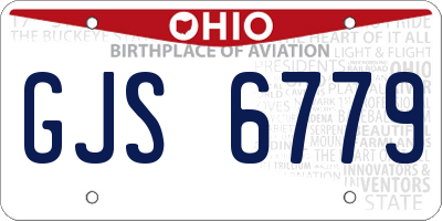 OH license plate GJS6779