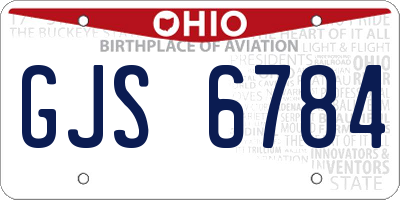 OH license plate GJS6784