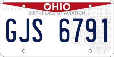 OH license plate GJS6791