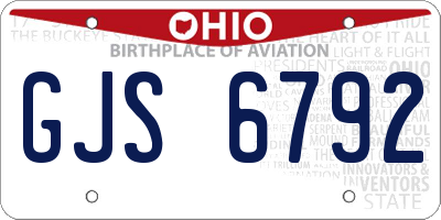 OH license plate GJS6792