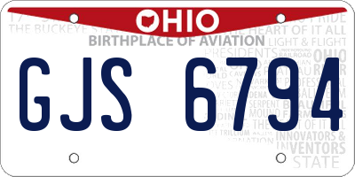 OH license plate GJS6794