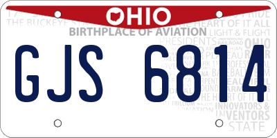 OH license plate GJS6814