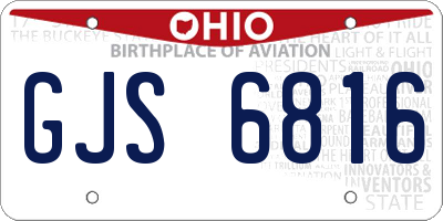 OH license plate GJS6816