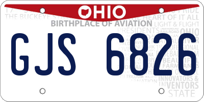 OH license plate GJS6826