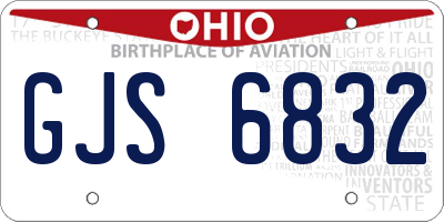 OH license plate GJS6832