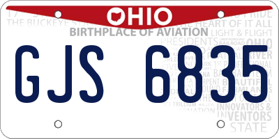 OH license plate GJS6835
