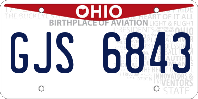 OH license plate GJS6843