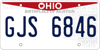 OH license plate GJS6846
