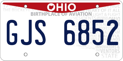 OH license plate GJS6852