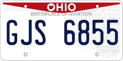 OH license plate GJS6855